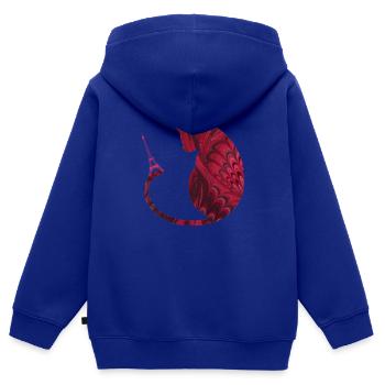 katze mit eiffelturm e 68 - Kinder Premium Organic Zip Hoodie - Royalblau - Hinten - AI Model Kid Male (0cm)