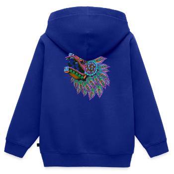 Drache, bunt, illustration,mexikanisch, ornament - Kinder Premium Organic Zip Hoodie - Royalblau - Hinten - AI Model Kid Male (0cm)
