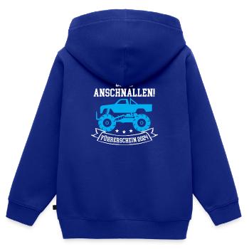Führerschein Bestanden 2024 Fahrprüfung Fahrschule - Kinder Premium Organic Zip Hoodie - Royalblau - Hinten - AI Model Kid Male (0cm)