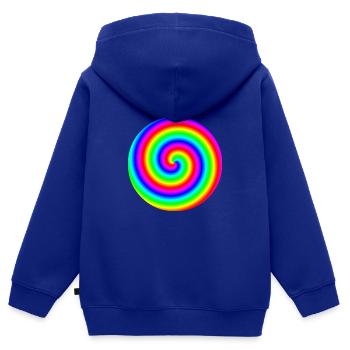 3D Arc-en-ciel Idée Cadeau Tube Hypnose Colorée LGBT - Sweat Premium à capuche zippé enfant bio - bleu roi - Dos - AI Model Kid Male (0cm)