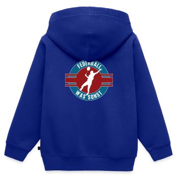 Federball Was Sonst Spieler Liebhaber Federballer - Kinder Premium Organic Zip Hoodie - Royalblau - Hinten - AI Model Kid Male (0cm)