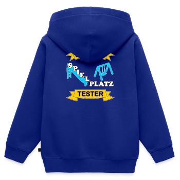 Spielplatz Tester - Kinder Premium Organic Zip Hoodie - Royalblau - Hinten - AI Model Kid Male (0cm)