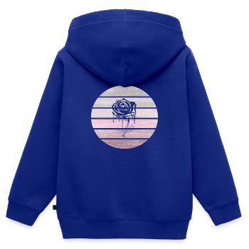 Rose, Blume, Vintage, Retro, Wald, Geschenk - Kinder Premium Organic Zip Hoodie - Royalblau - Hinten - AI Model Kid Male (0cm)