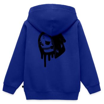 Tristesse jusqu'à la mort - Sweat Premium à capuche zippé enfant bio - bleu roi - Dos - AI Model Kid Male (0cm)