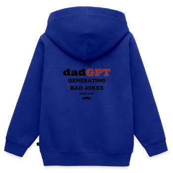 DadGPT Generating Bad Jokes Since 2025 Techie Dad - Kids Premium Organic Zip-up Hoodie - royal blue - Back - AI Model Kid Male (0cm)