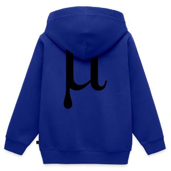 Mu griechische Alphabet Buchstaben - Kinder Premium Organic Zip Hoodie - Royalblau - Hinten - AI Model Kid Male (0cm)