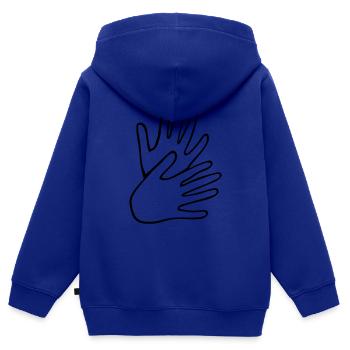 Gebärdensprache - Kinder Premium Organic Zip Hoodie - Royalblau - Hinten - AI Model Kid Male (0cm)