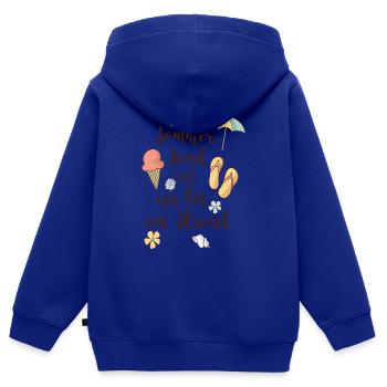 Strand - Kinder Premium Organic Zip Hoodie - Royalblau - Hinten - AI Model Kid Male (0cm)