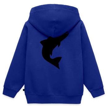 forelle_f1 - Kinder Premium Organic Zip Hoodie - Royalblau - Hinten - AI Model Kid Male (0cm)