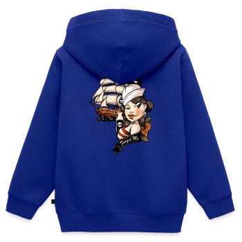 Piraten Liebe Tattoo - Kinder Premium Organic Zip Hoodie - Royalblau - Hinten - AI Model Kid Male (0cm)