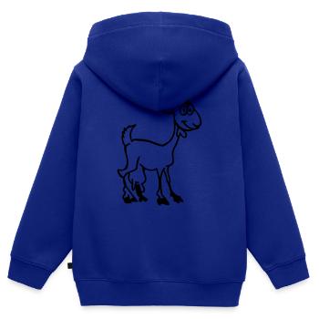 Ziege - Kinder Premium Organic Zip Hoodie - Royalblau - Hinten - AI Model Kid Male (0cm)