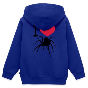 herz liebe i love spinne vogelspinne design clipar - Kinder Premium Organic Zip Hoodie - Royalblau - Hinten - AI Model Kid Male (0cm)