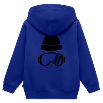 Skibrille - Kinder Premium Organic Zip Hoodie - Royalblau - Hinten - AI Model Kid Male (0cm)