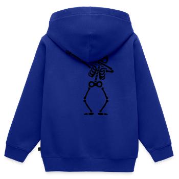 squelette - Sweat Premium à capuche zippé enfant bio - bleu roi - Dos - AI Model Kid Male (0cm)