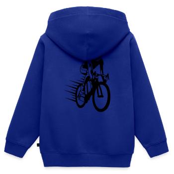 radsport - Kinder Premium Organic Zip Hoodie - Royalblau - Hinten - AI Model Kid Male (0cm)