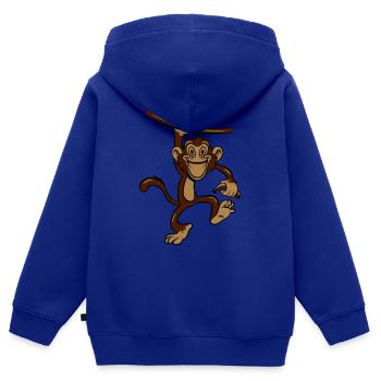 monkey liane banana - Kids Premium Organic Zip-up Hoodie - royal blue - Back - AI Model Kid Male (0cm)