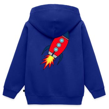 Rakete Startup | Raktenstart | Kinderrakete Schule - Kinder Premium Organic Zip Hoodie - Royalblau - Hinten - AI Model Kid Male (0cm)