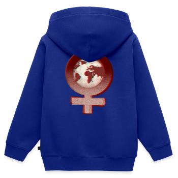Weltweiter Frauentag - Feministischer Tag - Kinder Premium Organic Zip Hoodie - Royalblau - Hinten - AI Model Kid Male (0cm)