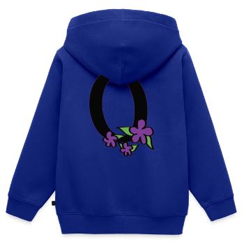 O for Optimist - Kids Premium Organic Zip-up Hoodie - royal blue - Back - AI Model Kid Male (0cm)