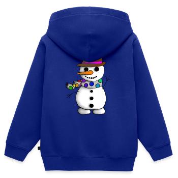 Frosty Style - Kinder Premium Organic Zip Hoodie - Royalblau - Hinten - AI Model Kid Male (0cm)
