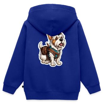 Lederhose / Tier / Tracht / Tradition / Hund - Kinder Premium Organic Zip Hoodie - Royalblau - Hinten - AI Model Kid Male (0cm)
