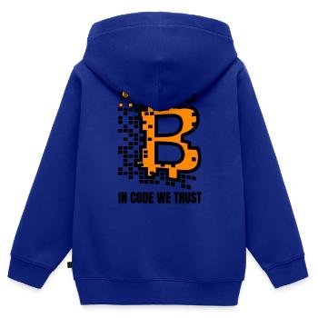 Bitcoin Krypto Kryptowährung Geschenkidee Crypto - Kinder Premium Organic Zip Hoodie - Royalblau - Hinten - AI Model Kid Male (0cm)