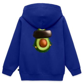 Avocat _ 01 - Sweat Premium à capuche zippé enfant bio - bleu roi - Dos - AI Model Kid Male (0cm)