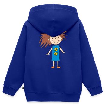 Girl Small - Kids Premium Organic Zip-up Hoodie - royal blue - Back - AI Model Kid Male (0cm)
