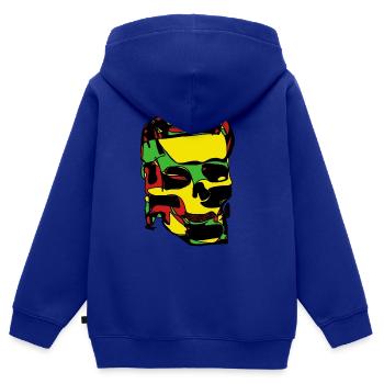 Schädel - Kinder Premium Organic Zip Hoodie - Royalblau - Hinten - AI Model Kid Male (0cm)