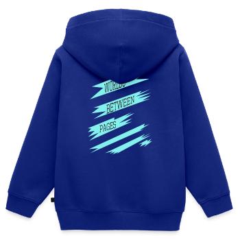 reading lists jokes literary community - Kinder Premium Organic Zip Hoodie - Royalblau - Hinten - AI Model Kid Male (0cm)