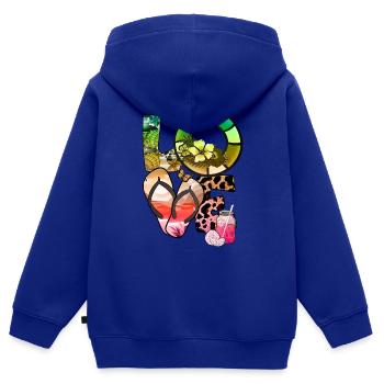 Sommer See Natur Flora Kunst Blumen Meer Strand - Kinder Premium Organic Zip Hoodie - Royalblau - Hinten - AI Model Kid Male (0cm)