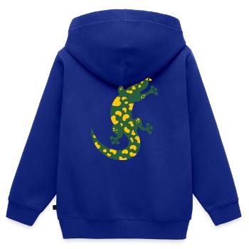 Salamander - Kinder Premium Organic Zip Hoodie - Royalblau - Hinten - AI Model Kid Male (0cm)