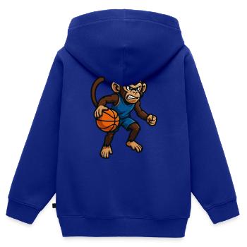 affe basketball - Kinder Premium Organic Zip Hoodie - Royalblau - Hinten - AI Model Kid Male (0cm)