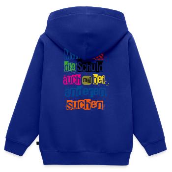 Man muss die Schuld auch mal bei anderen suchen - Kinder Premium Organic Zip Hoodie - Royalblau - Hinten - AI Model Kid Male (0cm)