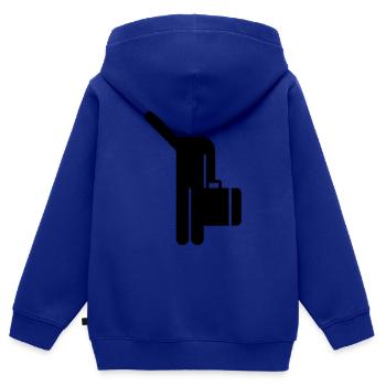 vacances,valise,voyage,aéroport,Gare ferroviaire - Sweat Premium à capuche zippé enfant bio - bleu roi - Dos - AI Model Kid Male (0cm)