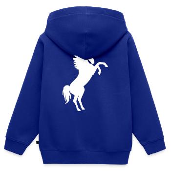 Steigendes Pferd Geschenk - Steigender Schimmel - Kinder Premium Organic Zip Hoodie - Royalblau - Hinten - AI Model Kid Male (0cm)