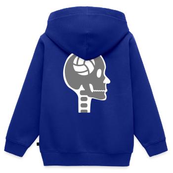 Volleyball im Kopf - Kinder Premium Organic Zip Hoodie - Royalblau - Hinten - AI Model Kid Male (0cm)