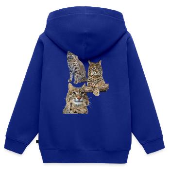 Luchs - Kinder Premium Organic Zip Hoodie - Royalblau - Hinten - AI Model Kid Male (0cm)