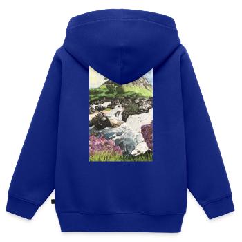 Island Kirkjufell Reisen Wandern Iceland Vulkan - Kinder Premium Organic Zip Hoodie - Royalblau - Hinten - AI Model Kid Male (0cm)