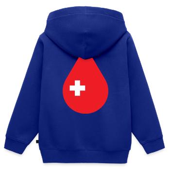 Donate blood, blood donation service, blood donors - Kids Premium Organic Zip-up Hoodie - royal blue - Back - AI Model Kid Male (0cm)
