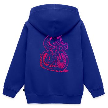 Super cadeau pour vélo de route - Sweat Premium à capuche zippé enfant bio - bleu roi - Dos - AI Model Kid Male (0cm)