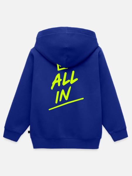 ALL IN - Kinder Premium Organic Zip Hoodie - Royalblau