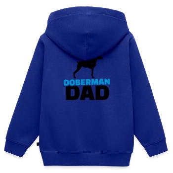 Doberman Dad - Sweat Premium à capuche zippé enfant bio - bleu roi - Dos - AI Model Kid Male (0cm)