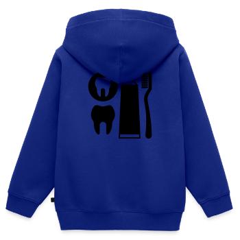 Zahnpflege - Kinder Premium Organic Zip Hoodie - Royalblau - Hinten - AI Model Kid Male (0cm)