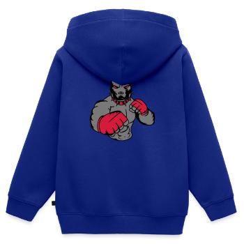 dog_fighter_002 - Kinder Premium Organic Zip Hoodie - Royalblau - Hinten - AI Model Kid Male (0cm)