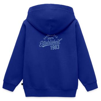 Garantiert Established im jahr 1983 Geburtstag - Kinder Premium Organic Zip Hoodie - Royalblau - Hinten - AI Model Kid Male (0cm)