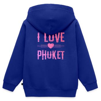 I Love Phuket - Kinder Premium Organic Zip Hoodie - Royalblau - Hinten - AI Model Kid Male (0cm)