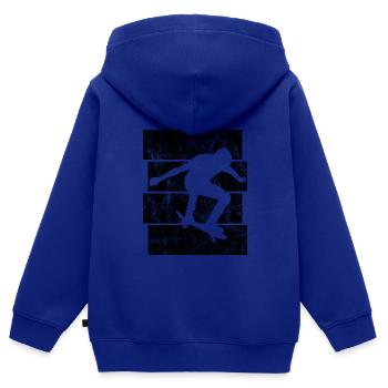 Skateboarder Skateboard Skater Skate Skateing - Kids Premium Organic Zip-up Hoodie - royal blue - Back - AI Model Kid Male (0cm)