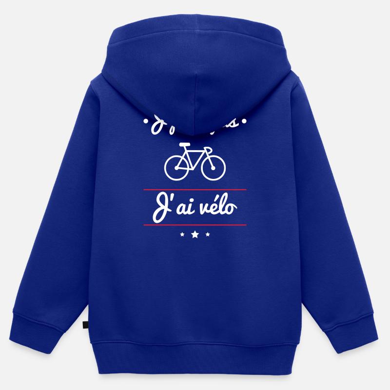 J'peux pas j'ai vélo, cycliste, cyclisme - Sweat Premium à capuche zippé enfant bio - bleu roi