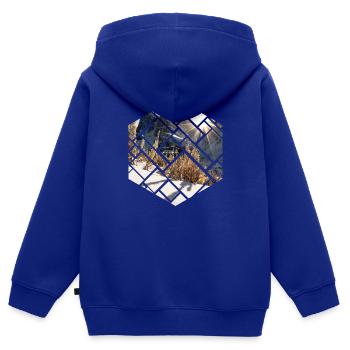 Dolomites Seceda Paysage hivernal - Sweat Premium à capuche zippé enfant bio - bleu roi - Dos - AI Model Kid Male (0cm)